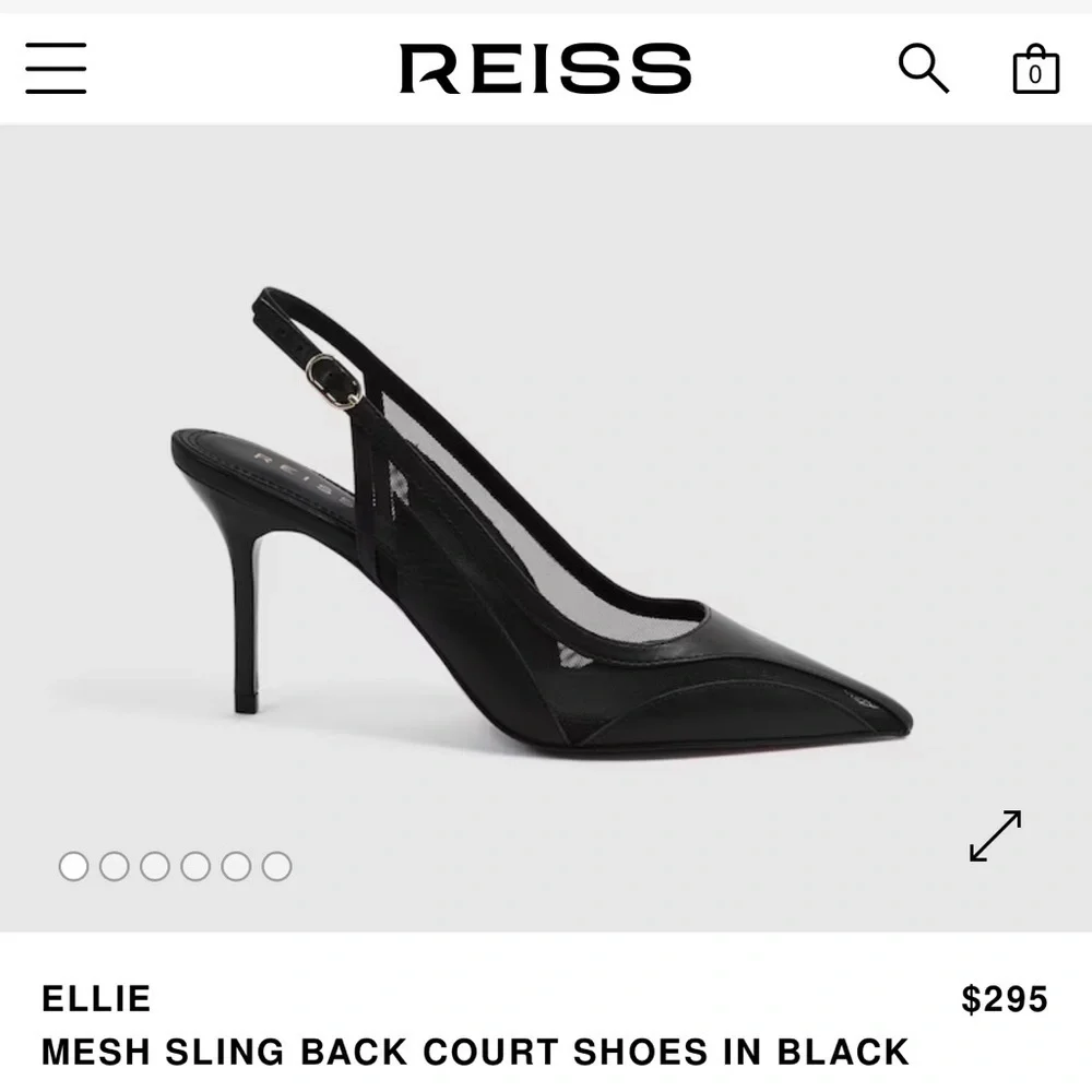 NWOT Reiss Ellie Slingback Pointed Toe Pumps in Black 6.5